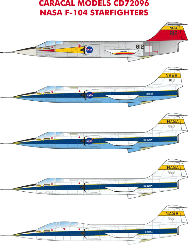 Caracal Decals 1/72 LOCKHEED F-104 STARFIGHTER IN NASA SERVICE 